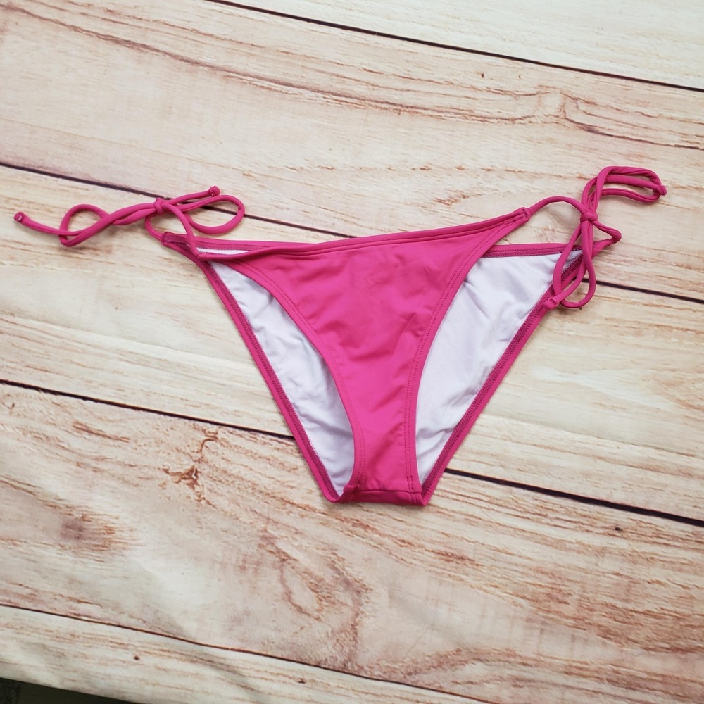 Rip Curl Bikini Bottoms Womens Small Pink‎ String Tie Side Surf Lined Swimwear